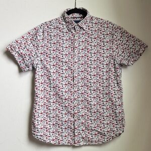 Cactus Man Red and Black Floral Men's Shirt | Slim Fit | Medium